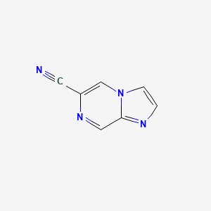 molecular formula C7H4N4 B577610 Imidazo[1,2-A]pyrazine-6-carbonitrile CAS No. 1276056-81-5