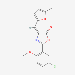 molecular formula C16H12ClNO4 B5776113 2-(5-chloro-2-methoxyphenyl)-4-[(5-methyl-2-furyl)methylene]-1,3-oxazol-5(4H)-one 