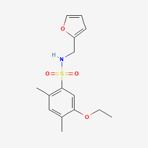 molecular formula C15H19NO4S B5776122 5-ethoxy-N-(2-furylmethyl)-2,4-dimethylbenzenesulfonamide 