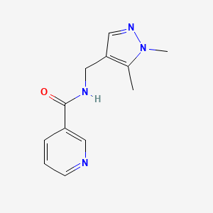 molecular formula C12H14N4O B5776151 N-[(1,5-dimethyl-1H-pyrazol-4-yl)methyl]nicotinamide 