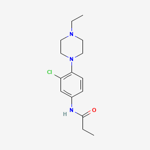 molecular formula C15H22ClN3O B5776175 N-[3-chloro-4-(4-ethyl-1-piperazinyl)phenyl]propanamide 