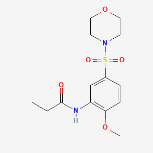 molecular formula C14H20N2O5S B5776202 N-[2-methoxy-5-(4-morpholinylsulfonyl)phenyl]propanamide 