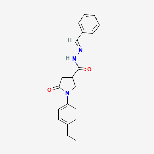 molecular formula C20H21N3O2 B5776223 N'-benzylidene-1-(4-ethylphenyl)-5-oxopyrrolidine-3-carbohydrazide 