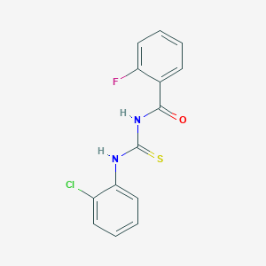 molecular formula C14H10ClFN2OS B5776239 N-{[(2-chlorophenyl)amino]carbonothioyl}-2-fluorobenzamide 