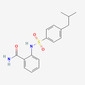 molecular formula C17H20N2O3S B5776265 2-{[(4-isobutylphenyl)sulfonyl]amino}benzamide 