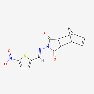 molecular formula C14H11N3O4S B5776268 4-{[(5-nitro-2-thienyl)methylene]amino}-4-azatricyclo[5.2.1.0~2,6~]dec-8-ene-3,5-dione 