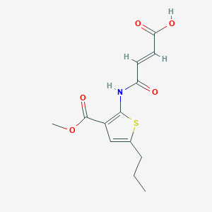 molecular formula C13H15NO5S B5776290 4-{[3-(methoxycarbonyl)-5-propyl-2-thienyl]amino}-4-oxo-2-butenoic acid 