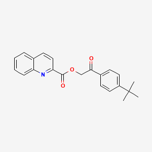 molecular formula C22H21NO3 B5776311 2-(4-tert-butylphenyl)-2-oxoethyl 2-quinolinecarboxylate 