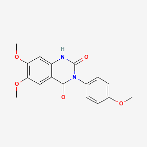 molecular formula C17H16N2O5 B5776324 6,7-dimethoxy-3-(4-methoxyphenyl)-2,4(1H,3H)-quinazolinedione 