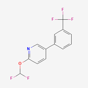 molecular formula C13H8F5NO B577633 2-(Difluoromethoxy)-5-(3-(trifluoromethyl)phenyl)pyridine CAS No. 1261628-34-5