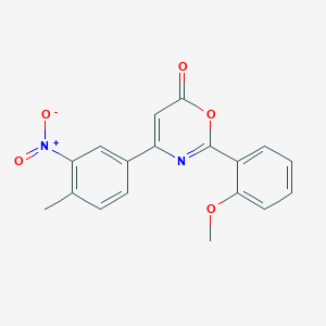 molecular formula C18H14N2O5 B5776346 2-(2-methoxyphenyl)-4-(4-methyl-3-nitrophenyl)-6H-1,3-oxazin-6-one 