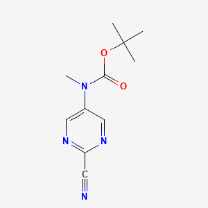 molecular formula C11H14N4O2 B577636 Tert-butyl 2-cyanopyrimidin-5-yl(methyl)carbamate CAS No. 1260641-26-6