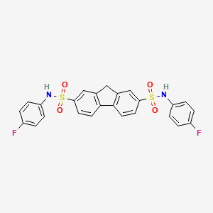 molecular formula C25H18F2N2O4S2 B5776382 N,N'-bis(4-fluorophenyl)-9H-fluorene-2,7-disulfonamide 
