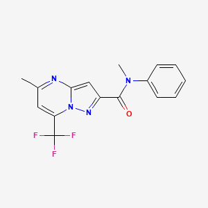 molecular formula C16H13F3N4O B5776412 N,5-dimethyl-N-phenyl-7-(trifluoromethyl)pyrazolo[1,5-a]pyrimidine-2-carboxamide 