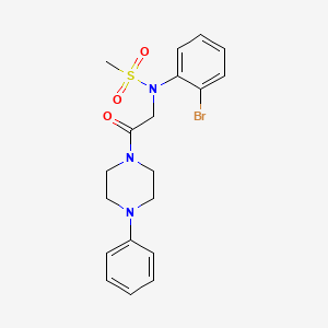molecular formula C19H22BrN3O3S B5776416 N-(2-bromophenyl)-N-[2-oxo-2-(4-phenyl-1-piperazinyl)ethyl]methanesulfonamide 