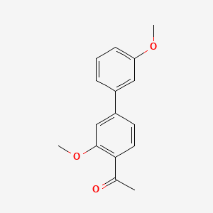 molecular formula C16H16O3 B577644 1-(3,3'-Dimethoxy[1,1'-biphenyl]-4-yl)ethan-1-one CAS No. 15171-94-5