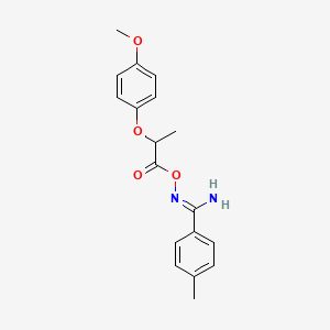molecular formula C18H20N2O4 B5776462 N'-{[2-(4-methoxyphenoxy)propanoyl]oxy}-4-methylbenzenecarboximidamide 