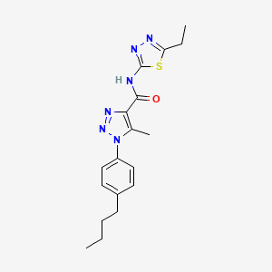 molecular formula C18H22N6OS B5776483 1-(4-butylphenyl)-N-(5-ethyl-1,3,4-thiadiazol-2-yl)-5-methyl-1H-1,2,3-triazole-4-carboxamide CAS No. 904813-71-4