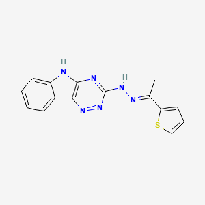 molecular formula C15H12N6S B5776492 1-(2-thienyl)ethanone 5H-[1,2,4]triazino[5,6-b]indol-3-ylhydrazone 