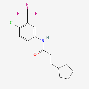molecular formula C15H17ClF3NO B5776498 N-[4-chloro-3-(trifluoromethyl)phenyl]-3-cyclopentylpropanamide 