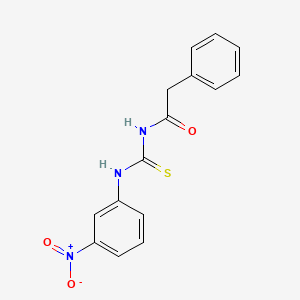 molecular formula C15H13N3O3S B5776513 N-{[(3-nitrophenyl)amino]carbonothioyl}-2-phenylacetamide 