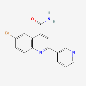molecular formula C15H10BrN3O B5776525 6-bromo-2-(3-pyridinyl)-4-quinolinecarboxamide 