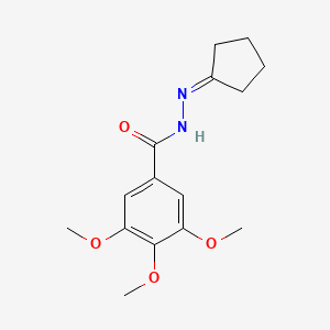 molecular formula C15H20N2O4 B5776532 N'-cyclopentylidene-3,4,5-trimethoxybenzohydrazide 