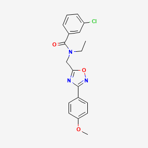 molecular formula C19H18ClN3O3 B5776547 3-chloro-N-ethyl-N-{[3-(4-methoxyphenyl)-1,2,4-oxadiazol-5-yl]methyl}benzamide 