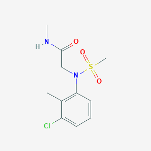molecular formula C11H15ClN2O3S B5776552 N~2~-(3-chloro-2-methylphenyl)-N~1~-methyl-N~2~-(methylsulfonyl)glycinamide 
