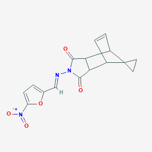molecular formula C16H13N3O5 B5776579 4'-{[(5-nitro-2-furyl)methylene]amino}-4'-azaspiro[cyclopropane-1,10'-tricyclo[5.2.1.0~2,6~]decane]-8'-ene-3',5'-dione 