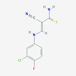 3-[(3-chloro-4-fluorophenyl)amino]-2-cyano-2-propenethioamide