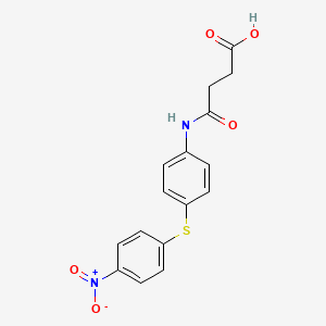 molecular formula C16H14N2O5S B5776632 4-({4-[(4-nitrophenyl)thio]phenyl}amino)-4-oxobutanoic acid 