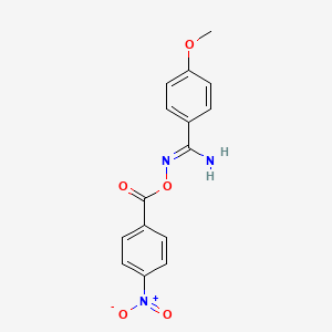molecular formula C15H13N3O5 B5776640 4-methoxy-N'-[(4-nitrobenzoyl)oxy]benzenecarboximidamide 