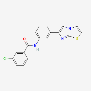 molecular formula C18H12ClN3OS B5776672 3-chloro-N-(3-imidazo[2,1-b][1,3]thiazol-6-ylphenyl)benzamide 