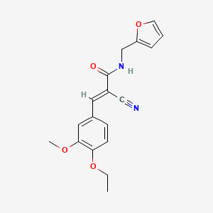 2-cyano-3-(4-ethoxy-3-methoxyphenyl)-N-(2-furylmethyl)acrylamide