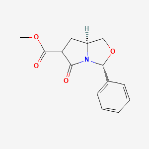 molecular formula C14H15NO4 B577669 (3R,7aS)-甲基 5-氧代-3-苯基六氢吡咯并[1,2-c]恶唑-6-甲酸酯 CAS No. 1264298-11-4