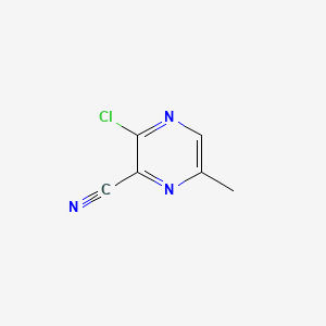 molecular formula C6H4ClN3 B577672 3-氯-6-甲基吡嗪-2-腈 CAS No. 1366181-81-8