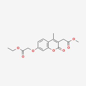 molecular formula C17H18O7 B5776726 methyl [7-(2-ethoxy-2-oxoethoxy)-4-methyl-2-oxo-2H-chromen-3-yl]acetate 