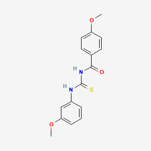 molecular formula C16H16N2O3S B5776745 4-methoxy-N-{[(3-methoxyphenyl)amino]carbonothioyl}benzamide 