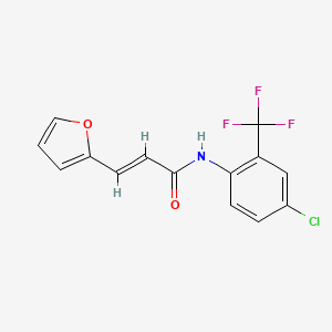 molecular formula C14H9ClF3NO2 B5776752 N-[4-chloro-2-(trifluoromethyl)phenyl]-3-(2-furyl)acrylamide 