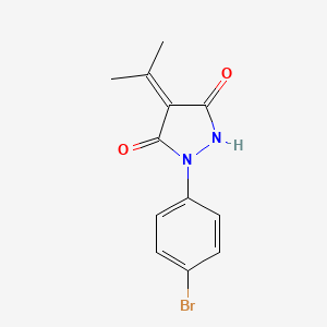 molecular formula C12H11BrN2O2 B5776755 1-(4-bromophenyl)-4-(1-methylethylidene)-3,5-pyrazolidinedione 
