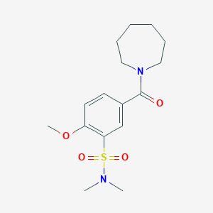 molecular formula C16H24N2O4S B5776789 5-(1-azepanylcarbonyl)-2-methoxy-N,N-dimethylbenzenesulfonamide 