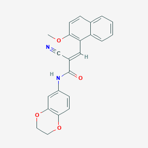 molecular formula C23H18N2O4 B5776799 2-cyano-N-(2,3-dihydro-1,4-benzodioxin-6-yl)-3-(2-methoxy-1-naphthyl)acrylamide 