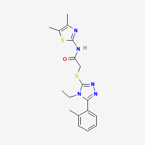 molecular formula C18H21N5OS2 B5776808 N-(4,5-dimethyl-1,3-thiazol-2-yl)-2-{[4-ethyl-5-(2-methylphenyl)-4H-1,2,4-triazol-3-yl]thio}acetamide 