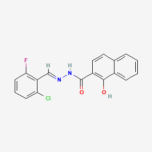 molecular formula C18H12ClFN2O2 B5776822 N'-(2-chloro-6-fluorobenzylidene)-1-hydroxy-2-naphthohydrazide 
