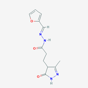 molecular formula C12H14N4O3 B5776835 N'-(2-furylmethylene)-3-(3-methyl-5-oxo-4,5-dihydro-1H-pyrazol-4-yl)propanohydrazide 