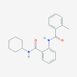 molecular formula C21H24N2O2 B5776856 N-{2-[(cyclohexylamino)carbonyl]phenyl}-2-methylbenzamide 