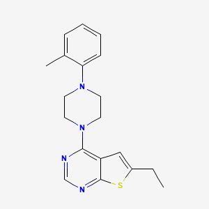 molecular formula C19H22N4S B5776898 6-ethyl-4-[4-(2-methylphenyl)-1-piperazinyl]thieno[2,3-d]pyrimidine 