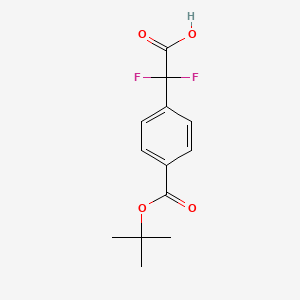 molecular formula C13H14F2O4 B577690 2-(4-(Tert-butoxycarbonyl)phenyl)-2,2-difluoroacetic acid CAS No. 1211594-71-6
