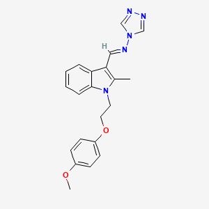 molecular formula C21H21N5O2 B5776914 N-({1-[2-(4-methoxyphenoxy)ethyl]-2-methyl-1H-indol-3-yl}methylene)-4H-1,2,4-triazol-4-amine 